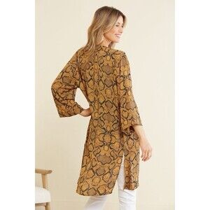 Allison Joy Copper And Black Snakeskin Knee Length Kimono L/XL